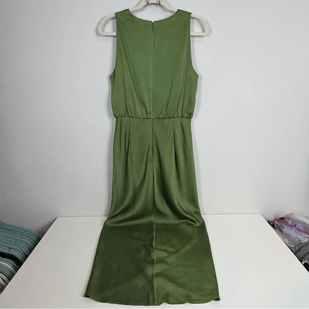 Ted Baker London Poshan Sage Green Keyhole Midi Dress Ted 3, US 8